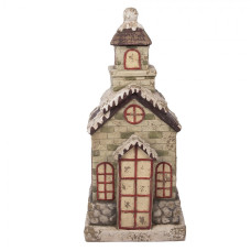 Zelená keramická dekorativní figurka domeček – 36x30x80 cm
