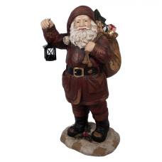 Červená keramická dekorativní figurka Santa Claus – 37x39x82 cm