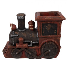 Červená keramická dekorativní figurka vláček – 70x30x50 cm