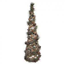 Zelený ratanový vánoční stromek s LED světlem – 20x61 cm