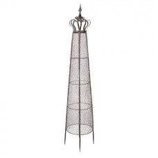 Hnědý kovový zahradní obelisk – 30x151 cm