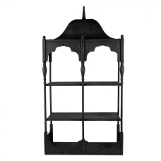 Černý kovový nástěnný regál – 55x19x109 cm