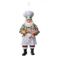 Bílá textilní vánoční ozdoba Santa Claus – 17 cm