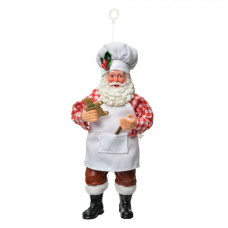 Bílá textilní vánoční ozdoba Santa Claus – 17 cm_1
