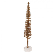 Hnědá dřevěná vánoční dekorace stromeček – 5x25 cm