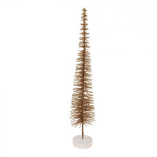 Hnědá dřevěná vánoční dekorace stromeček – 8x40 cm