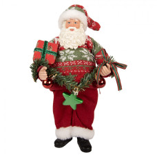 Červená plastová vánoční dekorace Santa Claus – 16x11x27 cm