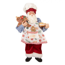Červená plastová vánoční dekorace Santa Claus – 15x10x26 cm