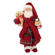 Červená plastová vánoční dekorace Santa Claus – 16x11x28 cm