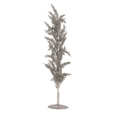 Plastový dekorativní stromek stříbrný – 12x12x60 cm