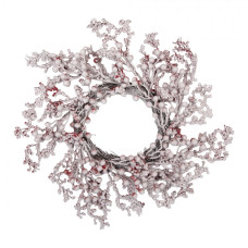 Bílo-červený plastový věnec – 55 cm