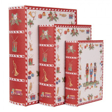 Sada 3 bílých úložných boxů ve tvaru knih – 27x22x7 / 22x17x6 / 17x12x4 cm_1