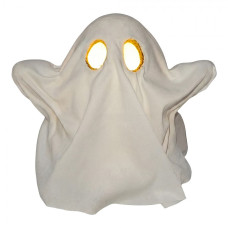 Bílá plastová halloweenská dekorace duch_2