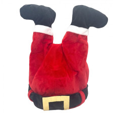 Červená plastová vánoční dekorace nohy Santa Clause_1
