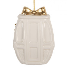 Bílá porcelánová vánoční ozdoba – 5x4x11 cm