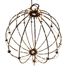 Bílá kovová závěsná lampa