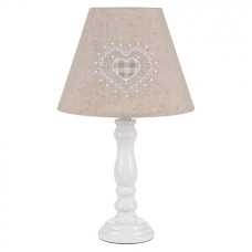 Bílá dřevěná stolní lampa