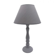 Šedá dřevěná stolní lampa_1