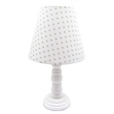 Bílá dřevěná stolní lampa_1