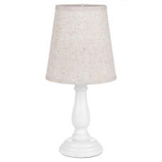 Bílá dřevěná stolní lampa_2