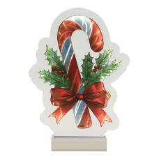 Červená plastová vánoční infinity lampa cukrová hůl – 15x5x21 cm