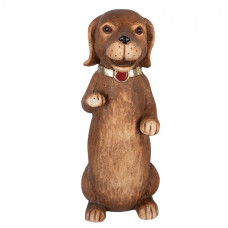 Hnědá keramická dekorativní figurka pes – 23x19x47 cm