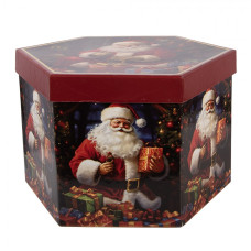 Sada 14 hnědých plastových vánočních baněk – 8x8x8 cm