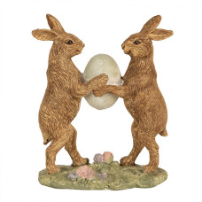 Hnědá polyresinová figurka králík – 21 cm