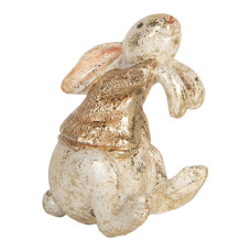 Béžová plastová dekorativní figurka králík – 6x5x7 cm
