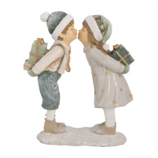 Béžová plastová dekorativní figurka děti – 15x6x18 cm
