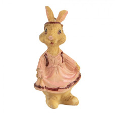 Hnědá plastová dekorativní figurka králík – 3x3x5 cm