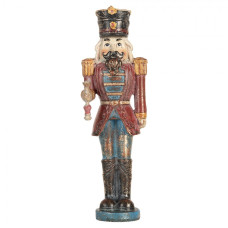 Červená plastová dekorativní figurka Louskáček – 7x6x21 cm