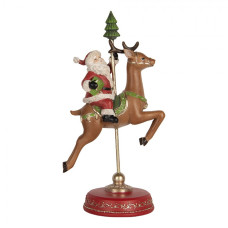 Červená plastová dekorativní figurka Santa Claus – 16x11x30 cm