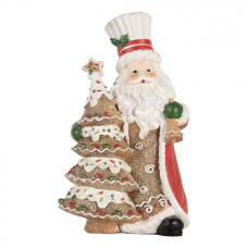 Hnědá plastová vánoční dekorace Santa Claus – 15x11x25 cm