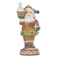 Hnědá plastová vánoční dekorace Santa Claus – 15x13x32 cm
