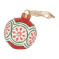 Červená plastová vánoční ozdoba baňka – 12x14 cm_1