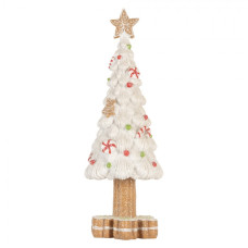 Bílá plastová vánoční dekorace stromeček – 12x33 cm