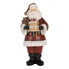 Červená plastová vánoční dekorace Santa Claus – 10x10x21 cm