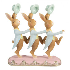 Hnědá plastová dekorativní figurka králík – 23x8x25 cm