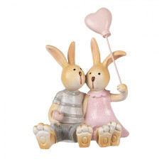 Hnědá plastová dekorativní figurka králík – 8x6x10 cm