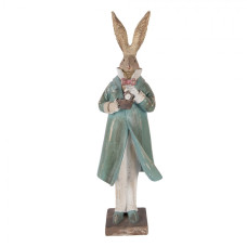 Plastová dekorativní figurka králík zlatá – 14x11x48 cm