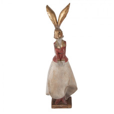 Plastová dekorativní figurka králík zlatá – 15x13x46 cm