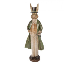 Plastová dekorativní figurka králík zlatá – 17x12x48 cm