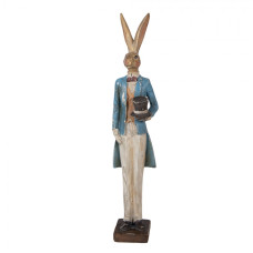 Plastová dekorativní figurka králík zlatá – 7x6x32 cm