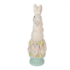 Bílá plastová dekorativní figurka králík – 12x11x34 cm