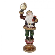 Červená plastová vánoční dekorace Santa Claus – 15x13x39 cm
