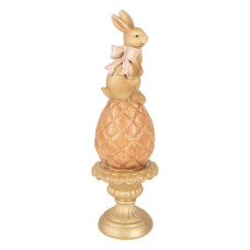 Hnědá plastová dekorativní figurka králík – 8x27 cm