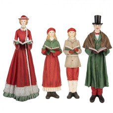 Sada 4 červených plastových vánočních dekorací betlém – 13x12x40 cm