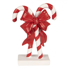 Červená plastová vánoční dekorace cukrová hůl – 12x5x16 cm