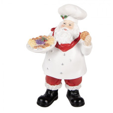 Bílá plastová vánoční dekorace Santa Claus – 11x8x18 cm
